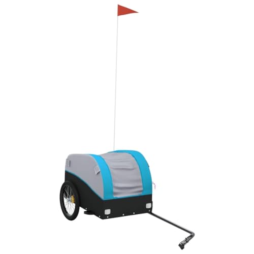 vidaXL Lastenanhänger, Anhänger für Fahrrad, Fahrradanhänger mit Deichsel Sicherheitsflagge, Transportanhänger, Schwarz Blau 30kg Eisen vidaXL Lastenanhänger, Anhänger für Fahrrad, Fahrradanhänger mit Deichsel Sicherheitsflagge, Transportanhänger, Schwarz Blau 30kg Eisen von vidaXL