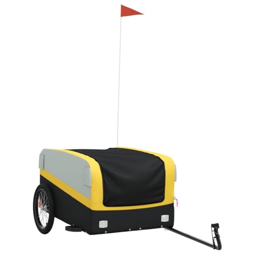 vidaXL Lastenanhänger, Anhänger für Fahrrad, Fahrradanhänger mit Deichsel Sicherheitsflagge, Transportanhänger, Schwarz Gelb 45kg Eisen vidaXL Lastenanhänger, Anhänger für Fahrrad, Fahrradanhänger mit Deichsel Sicherheitsflagge, Transportanhänger, Schwarz Gelb 45kg Eisen von vidaXL