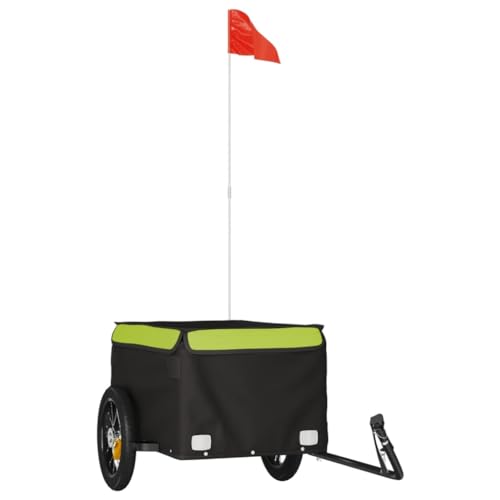 vidaXL Lastenanhänger, Anhänger für Fahrrad, Fahrradanhänger mit Deichsel Sicherheitsflagge, Transportanhänger, Schwarz Grün 30kg Eisen vidaXL Lastenanhänger, Anhänger für Fahrrad, Fahrradanhänger mit Deichsel Sicherheitsflagge, Transportanhänger, Schwarz Grün 30kg Eisen von vidaXL