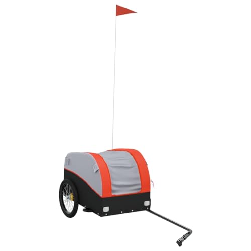 vidaXL Lastenanhänger, Anhänger für Fahrrad, Fahrradanhänger mit Deichsel Sicherheitsflagge, Transportanhänger, Schwarz Orange 30kg Eisen vidaXL Lastenanhänger, Anhänger für Fahrrad, Fahrradanhänger mit Deichsel Sicherheitsflagge, Transportanhänger, Schwarz Orange 30kg Eisen von vidaXL