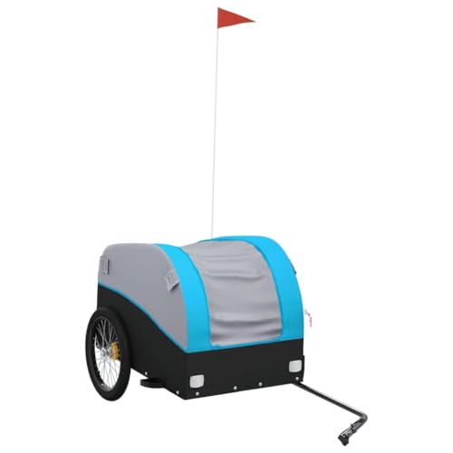 vidaXL Lastenanhänger für Fahrrad, Fahrradanhänger mit Deichsel Flagge, Transportanhänger Maximale Belastbarkeit 45 kg, Anhänger Fahrradwagen, Schwarz Blau Eisen vidaXL Lastenanhänger für Fahrrad, Fahrradanhänger mit Deichsel Flagge, Transportanhänger Maximale Belastbarkeit 45 kg, Anhänger Fahrradwagen, Schwarz Blau Eisen von vidaXL