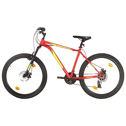 vidaXL Mountainbike 21 Gang 27,5 Zoll Rad mit Scheibenbremsen Schnellspann-Sattelstützenklemme Fahrrad Sportfahrrad 42cm Rot von vidaXL