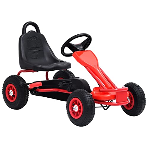 vidaXL Pedal Go-Kart mit Luftreifen Rot Kinder Rennwagen Sportwagen Tretauto von vidaXL