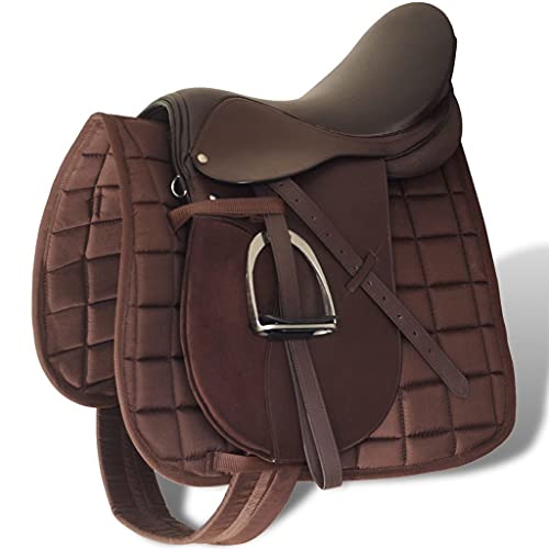 vidaXL Sattel mit Zubehör 16" Echtes Leder Braun 14cm Sattelset Pferdesattel vidaXL Sattel mit Zubehör 16" Echtes Leder Braun 14cm Sattelset Pferdesattel von vidaXL