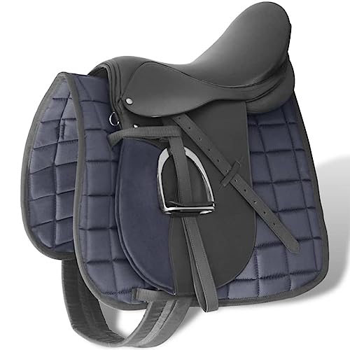 vidaXL Sattel mit Zubehör 16" Echtes Leder Schwarz 14cm Sattelset Pferdesattel vidaXL Sattel mit Zubehör 16" Echtes Leder Schwarz 14cm Sattelset Pferdesattel von vidaXL