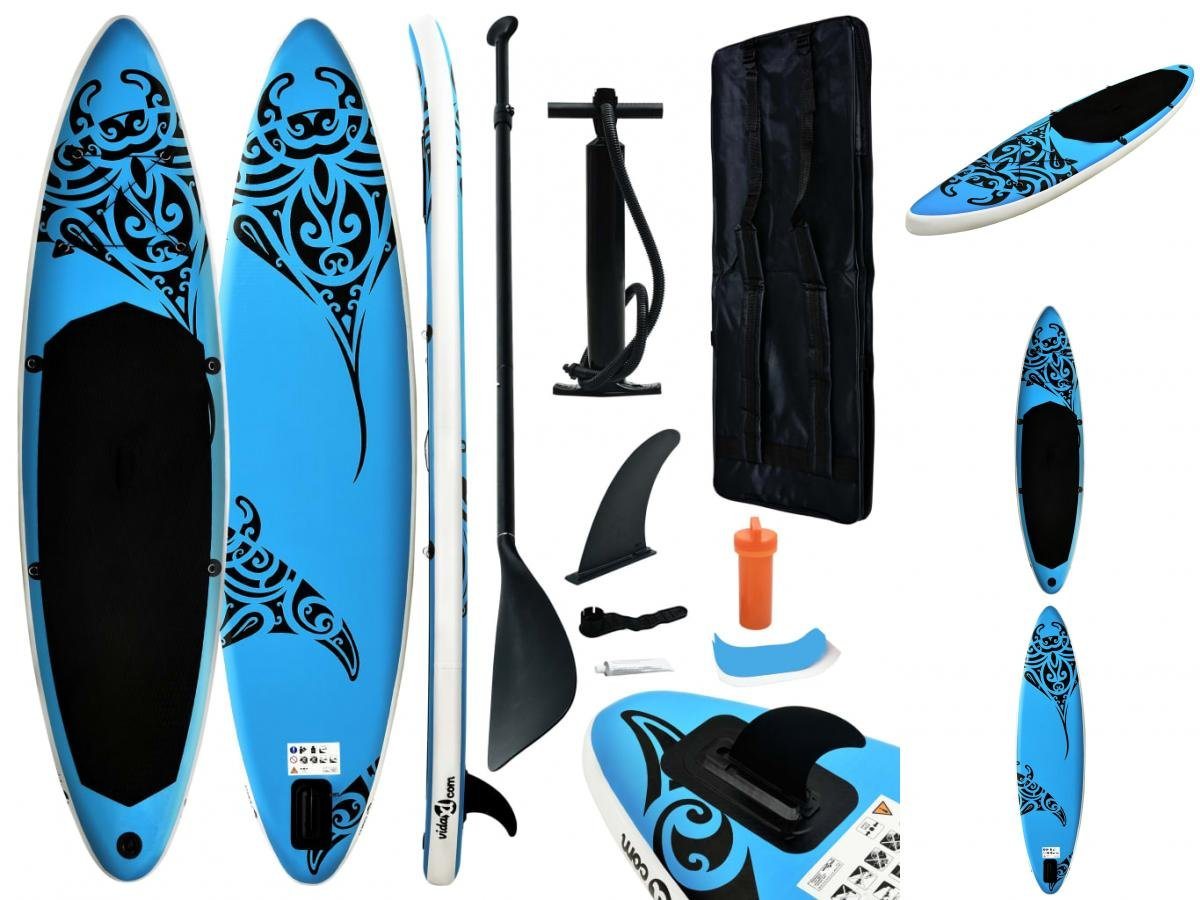 vidaXL Schlauchboot Aufblasbares Stand Up Paddle Board Set 320x76x15 cm Blau von vidaXL