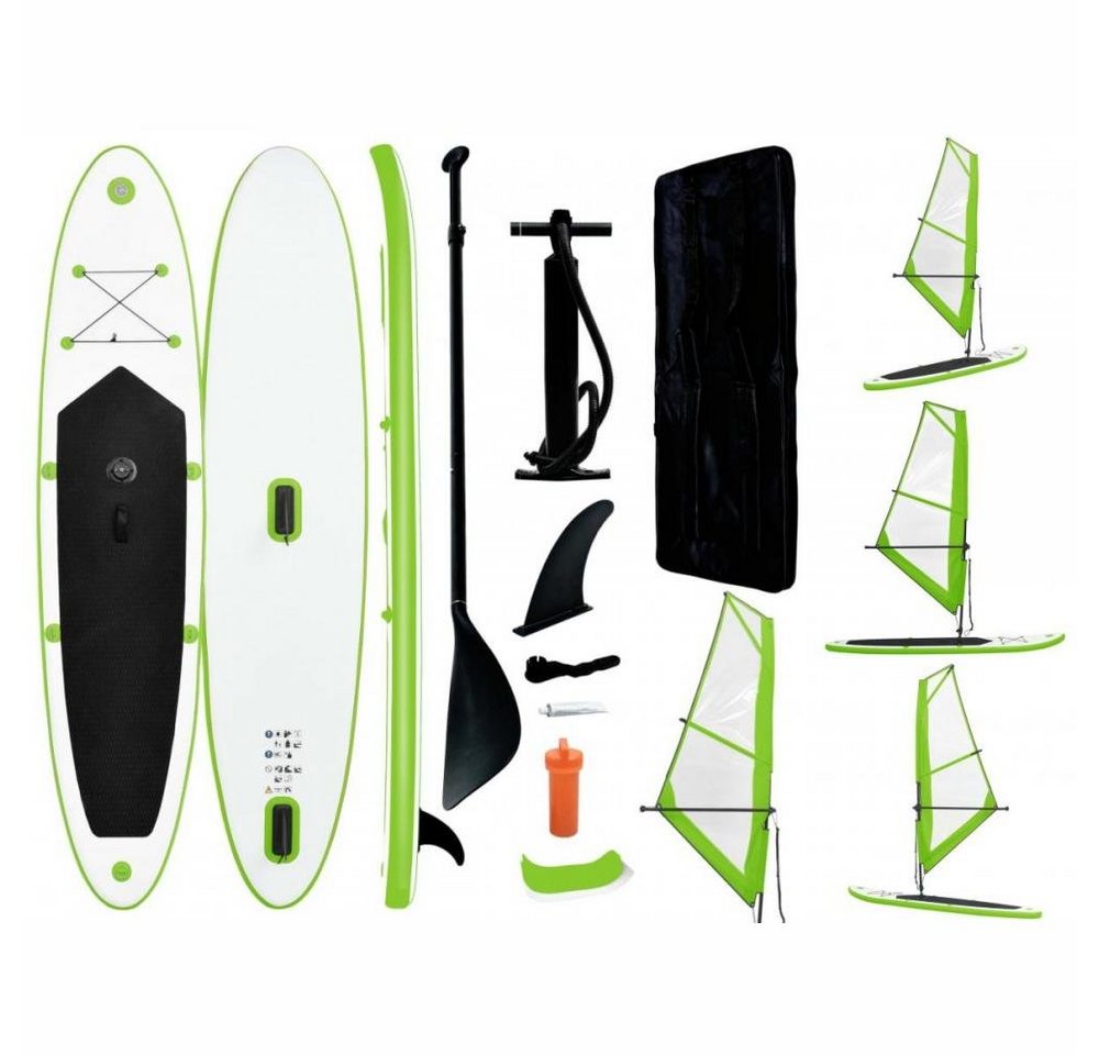 vidaXL Schlauchboot Aufblasbares Stand-Up-Paddleboard Set mit Segel Grün und Weiß vidaXL Schlauchboot Aufblasbares Stand-Up-Paddleboard Set mit Segel Grün und Weiß von vidaXL
