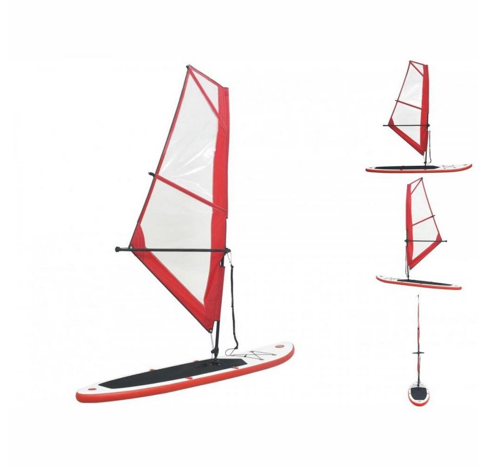 vidaXL Schlauchboot Aufblasbares Stand-Up-Paddleboard Set mit Segel Rot und Weiß von vidaXL