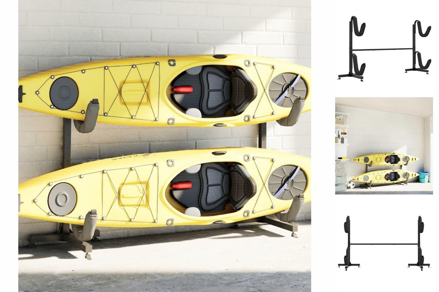 vidaXL Schlauchboot Lagerregal für 2 Kajaks 250x57x127,5 cm Stahl vidaXL Schlauchboot Lagerregal für 2 Kajaks 250x57x127,5 cm Stahl von vidaXL