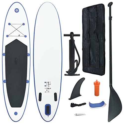 Stand Up Paddle Surfboard aufblasbar Blau und Weiß von vidaXL