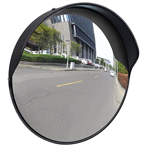 vidaXL Verkehrsspiegel Sicherheitsspiegel Panoramaspiegel Überwachungsspiegel Konvex PC-Kunststoff Schwarz 30 cm Outdoor von vidaXL