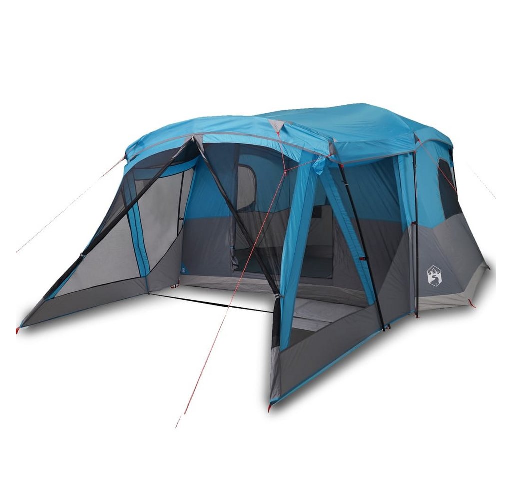 vidaXL Vorzelt Campingzelt mit Vorzelt 4 Personen Blau Wasserdicht, (1 tlg) von vidaXL