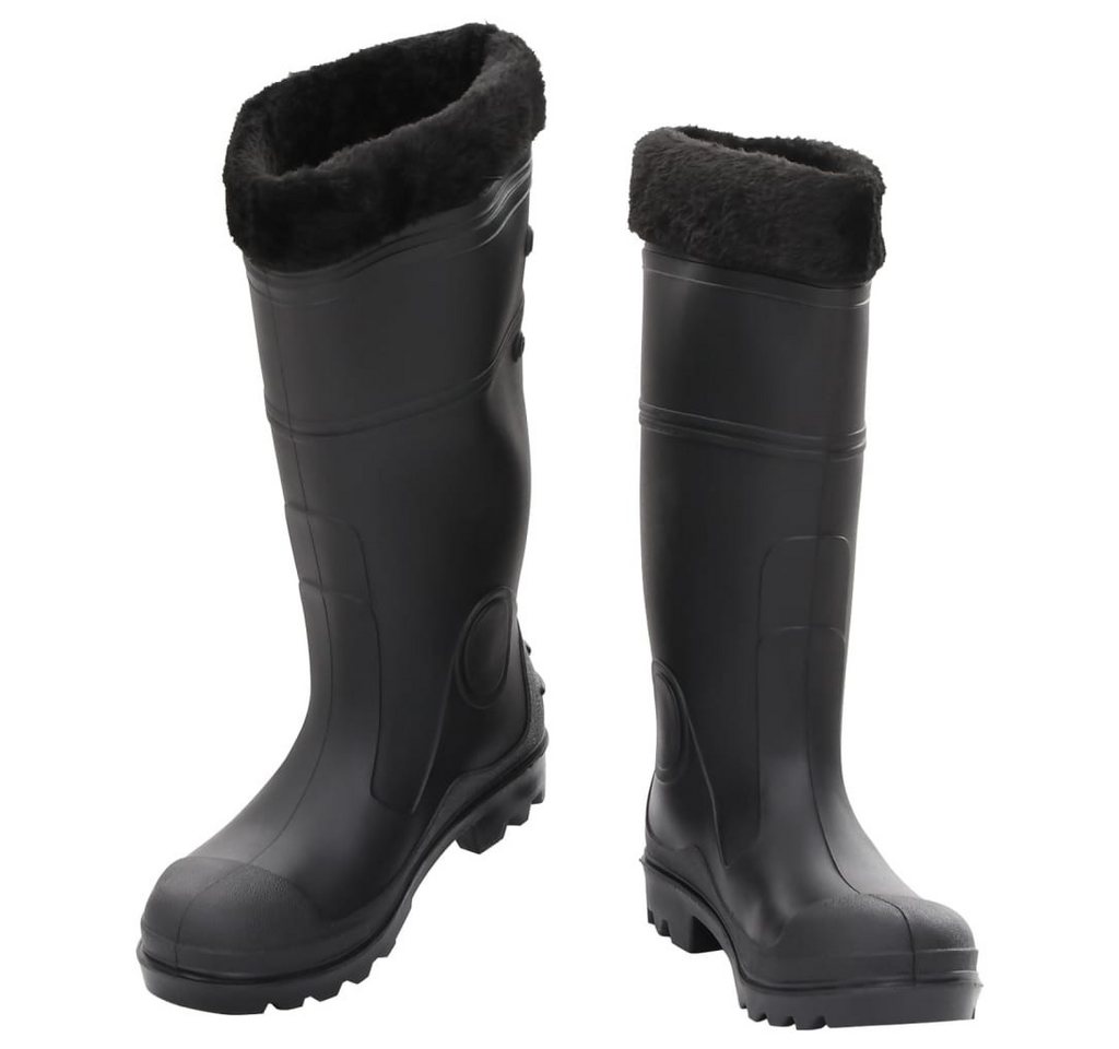 vidaXL Wathose Gummistiefel mit Herausnehmbarem Innenfutter Schwarz Gr. 39 PVC von vidaXL