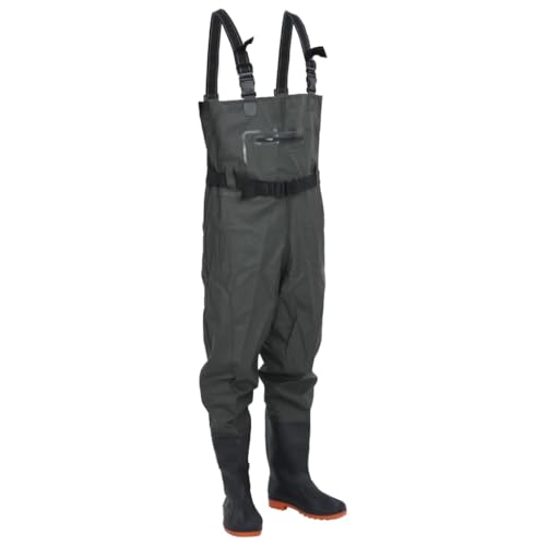vidaXL Wathose mit Stiefeln Gürtel, Anglerhose Wasserfest Verstellbar, Teichhose für Angler Jäger Landwirte, Angelhose, Dunkelgrün Größe 39 vidaXL Wathose mit Stiefeln Gürtel, Anglerhose Wasserfest Verstellbar, Teichhose für Angler Jäger Landwirte, Angelhose, Dunkelgrün Größe 39 von vidaXL