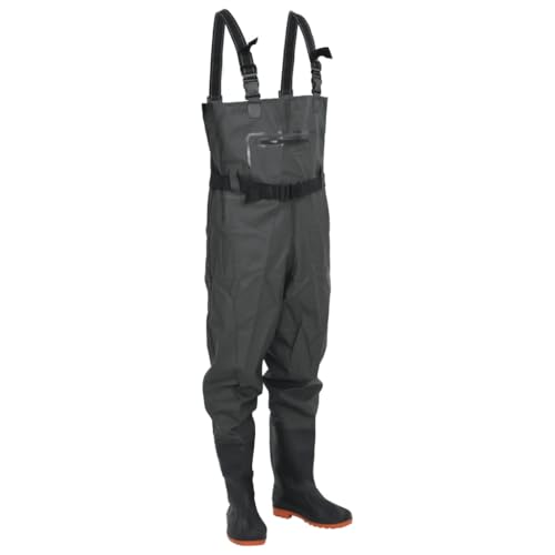 vidaXL Wathose mit Stiefeln Gürtel, Anglerhose Wasserfest Verstellbar, Teichhose für Angler Jäger Landwirte, Angelhose, Dunkelgrün Größe 40 vidaXL Wathose mit Stiefeln Gürtel, Anglerhose Wasserfest Verstellbar, Teichhose für Angler Jäger Landwirte, Angelhose, Dunkelgrün Größe 40 von vidaXL