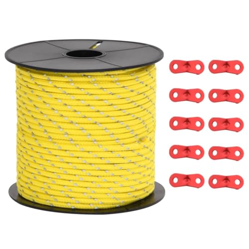 vidaXL Zeltleine, Zeltschnur mit Seilspannern, Abspannleine Reflektierend für Zelt Camping, Abspannseil Campingseil, Polypropylen 50m 4mm vidaXL Zeltleine, Zeltschnur mit Seilspannern, Abspannleine Reflektierend für Zelt Camping, Abspannseil Campingseil, Polypropylen 50m 4mm von vidaXL