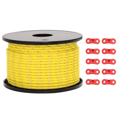 vidaXL Zeltleine, Zeltschnur mit Seilspannern, Abspannleine Reflektierend für Zelt Camping, Abspannseil Campingseil, Polypropylen 50m 5mm vidaXL Zeltleine, Zeltschnur mit Seilspannern, Abspannleine Reflektierend für Zelt Camping, Abspannseil Campingseil, Polypropylen 50m 5mm von vidaXL