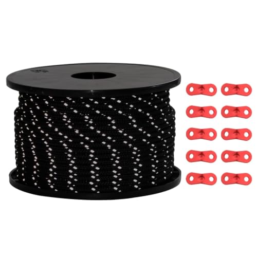 vidaXL Zeltleine, Zeltschnur mit Seilspannern, Abspannleine Reflektierend für Zelt Camping, Abspannseil Campingseil, Polypropylen 50m 5mm vidaXL Zeltleine, Zeltschnur mit Seilspannern, Abspannleine Reflektierend für Zelt Camping, Abspannseil Campingseil, Polypropylen 50m 5mm von vidaXL