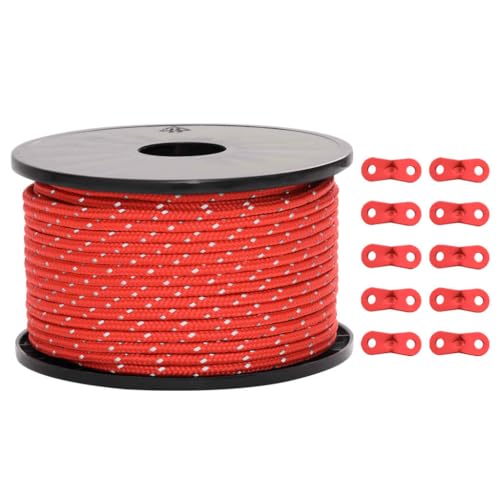 vidaXL Zeltleine, Zeltschnur mit Seilspannern, Abspannleine Reflektierend für Zelt Camping, Abspannseil Campingseil, Polypropylen 50m 5mm vidaXL Zeltleine, Zeltschnur mit Seilspannern, Abspannleine Reflektierend für Zelt Camping, Abspannseil Campingseil, Polypropylen 50m 5mm von vidaXL