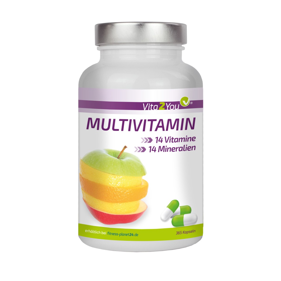 Vita2You Multivitamin 365 Kapseln - 28 Vitamine & Mineralien - Premium Qualit�t von vita2you