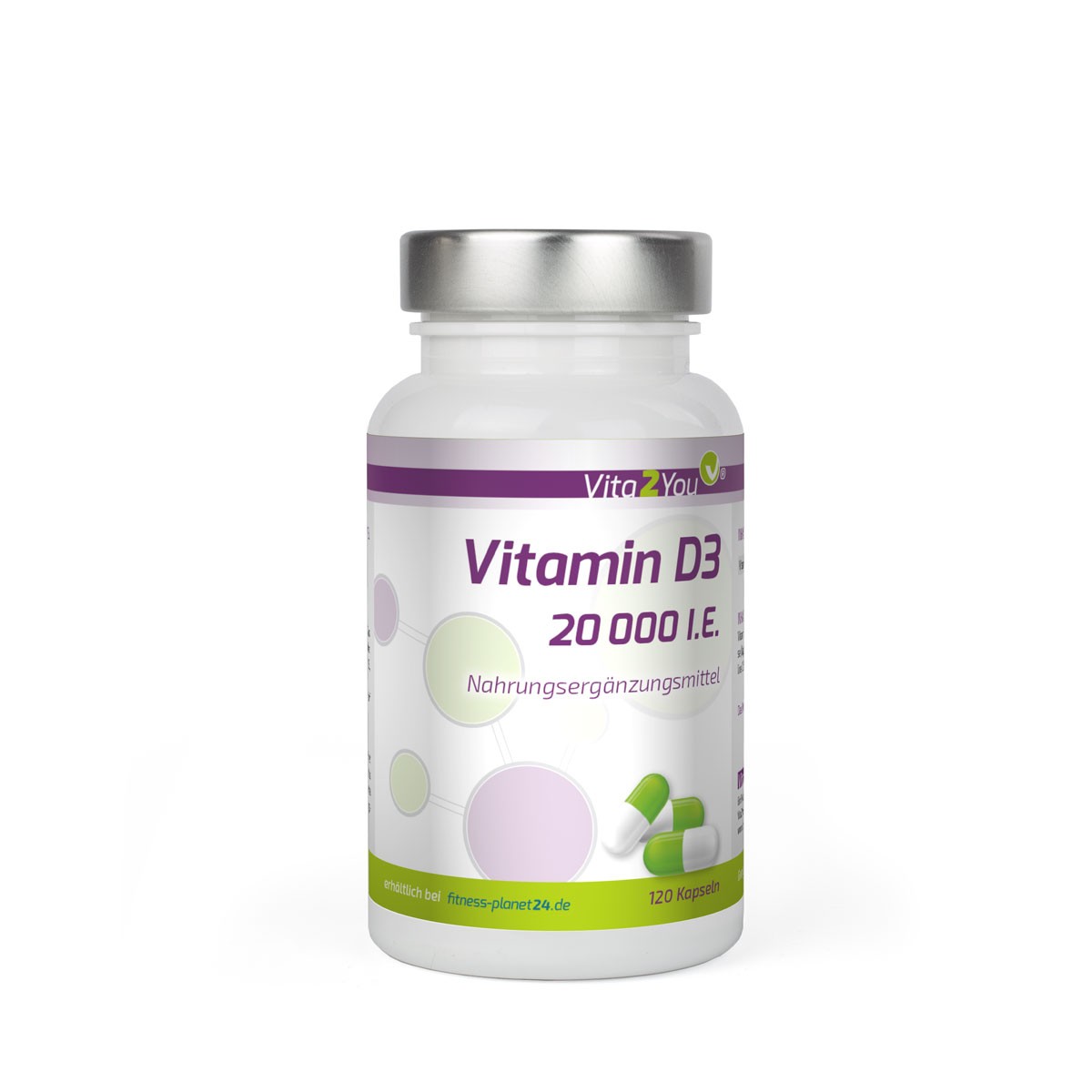 Vita2You Vitamin D3 20.000 IE (IU) - 120 Kapseln - Premium Qualit�t von vita2you