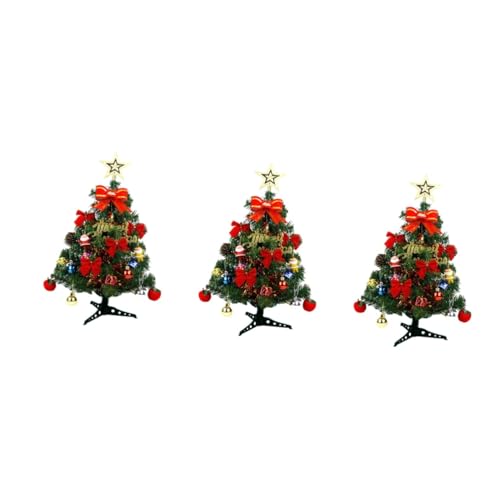 3 Stück Künstlicher Weihnachtsbaum aus Kiefernholz Tischdekoration Weihnachtsdeko Mini Künstlicher Weihnachtsbaum Mini-Weihnachtskieferbaum Bleistift-Weihnachtsbaum Kleiner Weihnachtsbaum mit Sockel von vkeid