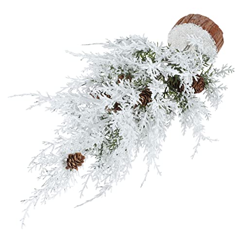 Mini-Schneefrostbäume, Schreibtischaufsatz, Weihnachtsbaum, schneebedeckter Weihnachtsbaum, künstliche Pflanze, künstliche Weihnachtsbaumpflanzen im Topf für Weihnachten, Party, Dekoration, weiße von vkeid