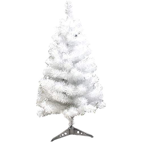 Weißer künstlicher Weihnachtsbaum – PET + PVC, etc. verschlüsselter Weihnachtsbaum, automatischer Weihnachtsbaum, flammhemmend, klassische realistische natürliche Zweige (Größe: 90 cm) Atmosphäre von vkeid