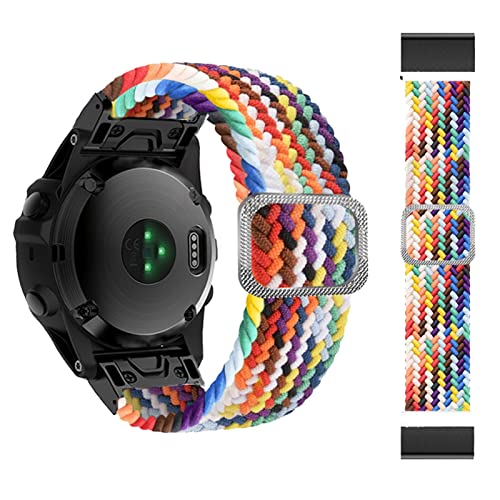 vkeid 22 26 mm elastische Smartwatch-Armbänder für Garn Fenix ​​7 7X 6 6X Pro 5X 5 3HR 945 S60 S62 QuickFit Release Strap Nylon-Armband von vkeid