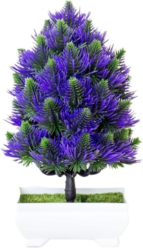 vkeid Künstliche Pflanze, Bonsai, Kleiner Baum, Topfpflanzen, künstliche Blumen, Topfornamente für Heimwerker, Party-Dekoration, Hotel, Gartendeko, Desktop-Topfpflanzen (lila) von vkeid