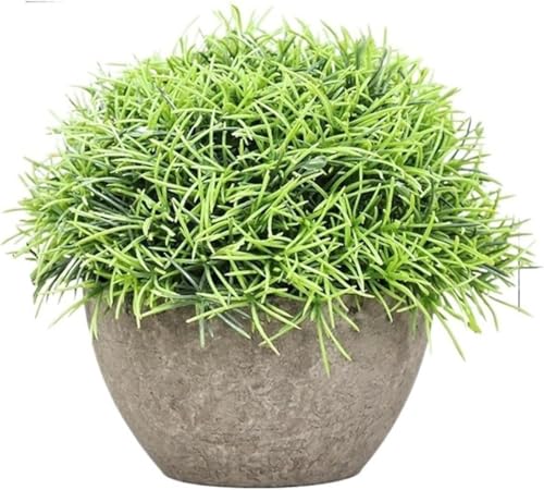 vkeid Künstliche Pflanzen, Bonsai, Kleiner Baum, Gras, Blume, im Topf, Bonsai, für Hochzeiten, Partys, Zuhause, Büro, Dekoration, Desktop-Topfpflanzen, 5 Stück (gelb) von vkeid