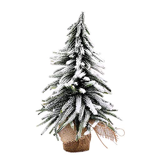 vkeid Künstlicher Mini-Weihnachtsbaum – Schneeflockenbaum aus Leinen-Schneetanne, PE + Leinenmaterial, verschlüsselter Weihnachtsbaum, Klassische lebensechte natürliche Zweige, kleine Tischdekoration von vkeid