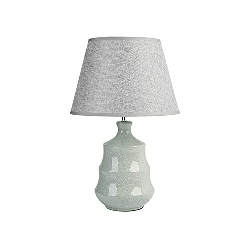 vkeid Nachttischlampen für Schlafzimmer, Retro-Tischlampen, Keramik-Nachttischlampen mit Glaslampenschirm, kreative Nachttischlampen für Zuhause, Büro, Café, Lampe, 19" H Nachttischlampen von vkeid