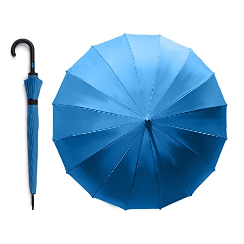 VOGUE - Eleganter und exklusiver langer Damen-Regenschirm mit 16 Stäben, 100% Eco-Rpet-Gewebe mit recycelten Kunststoffflaschen, automatische Öffnung, Wind Proof-System., blau, XXL VOGUE - Eleganter und exklusiver langer Damen-Regenschirm mit 16 Stäben, 100% Eco-Rpet-Gewebe mit recycelten Kunststoffflaschen, automatische Öffnung, Wind Proof-System., blau, XXL von vogue
