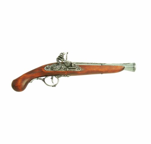 Deko Waffe Deutsche Steinschlosspistole, silberfarben Deko Waffe Deutsche Steinschlosspistole, silberfarben von Denix