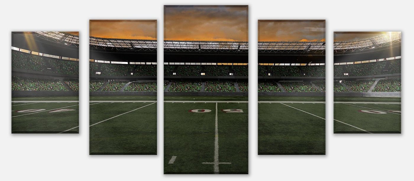 wandmotiv24 Mehrteilige Bilder American Football Stadium, Sport & Fitness (Set, 5 St), Wandbild, Wanddeko, Leinwandbilder in versch. Größen von wandmotiv24