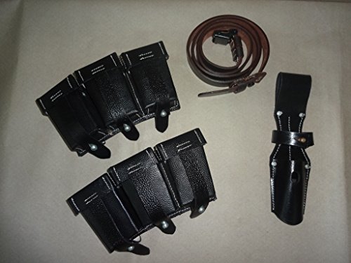 warreplica WWII German K98 Leather Ammo Pouch, Bayonet Frog and Sling - Reproduction warreplica WWII German K98 Leather Ammo Pouch, Bayonet Frog and Sling - Reproduction von warreplica