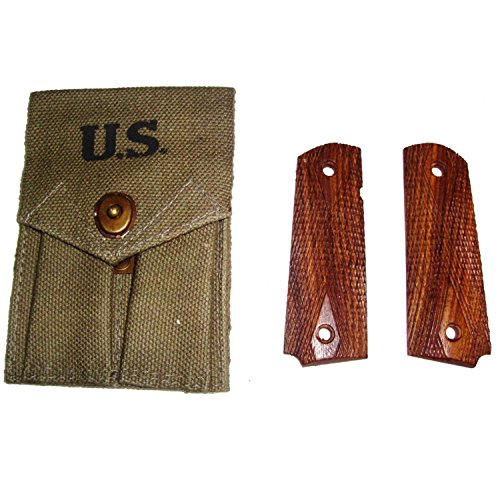 WWII US M1911A1 .45 Holz Pistolen Griffe mit Tasche - Vervielfältigung WWII US M1911A1 .45 Holz Pistolen Griffe mit Tasche - Vervielfältigung von warreplica