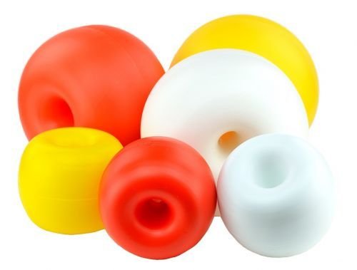 Boje Schwimmkörper Hostalen-Kugel Donut für Schwimmleine Ø 260 mm Gelb Kunststoff Polyethylen Markierungsboje von wellenshop