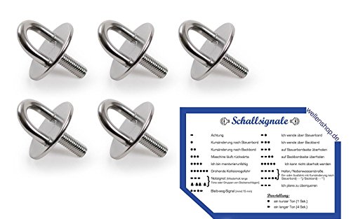 wellenshop 5X Augplatte mit M6 Gewindeschraube Ringschraube Ringbolzen Ringplatte Edelstahl Decksplatte Zurröse wellenshop 5X Augplatte mit M6 Gewindeschraube Ringschraube Ringbolzen Ringplatte Edelstahl Decksplatte Zurröse von wellenshop