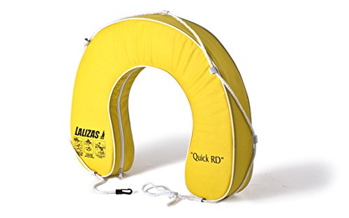 wellenshop Lalizas Hufeisen-Rettungsring Gelb 145N Polyester PVC-Keder mit Rundumleine UV-Beständig Rettungsreifen Hufeisenform Boot von wellenshop