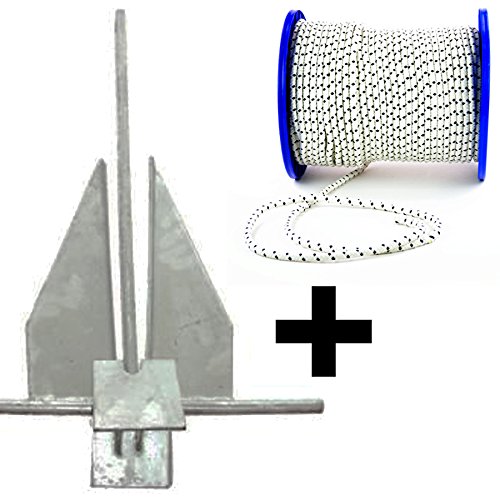wellenshop Platten-Anker Danforth-Anker Bootsanker Stahl Verzinkt 6 kg + Ankerleine Bootsleine Polyester-Leine 30 m Ø 10 mm wellenshop Platten-Anker Danforth-Anker Bootsanker Stahl Verzinkt 6 kg + Ankerleine Bootsleine Polyester-Leine 30 m Ø 10 mm von wellenshop