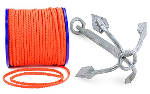 wellenshop Wurfanker 1 kg + Ankerleine 30 m Durchmesser 8 mm Stahl Verzinkt Polyethlyen Anker Suchanker Netzanker Bootsanker Festmacher-Leine wellenshop Wurfanker 1 kg + Ankerleine 30 m Durchmesser 8 mm Stahl Verzinkt Polyethlyen Anker Suchanker Netzanker Bootsanker Festmacher-Leine von wellenshop