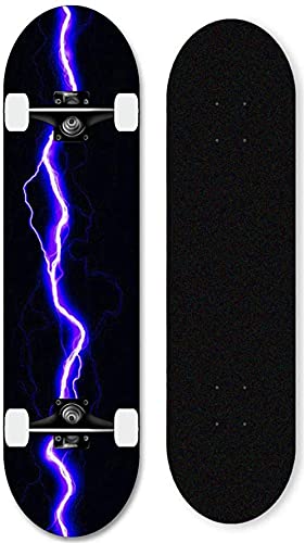 Jugendliche, Erwachsene und Kinder komplettieren Skateboards, 31-Zoll-7-Lagen-Ahorn-Blitz-Skateboard, geeignet für professionelles Skateboarding für Jungen und Mädchen-Lila Blitz Jugendliche, Erwachsene und Kinder komplettieren Skateboards, 31-Zoll-7-Lagen-Ahorn-Blitz-Skateboard, geeignet für professionelles Skateboarding für Jungen und Mädchen-Lila Blitz von whalepu