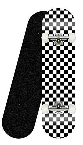 Kinder, Erwachsene komplettes Skateboard, 31 '' x 8 '' wasserdichtes Karomuster, geeignet für professionelles Skateboarding für Jungen und Mädchen-Silberhalterung von whalepu