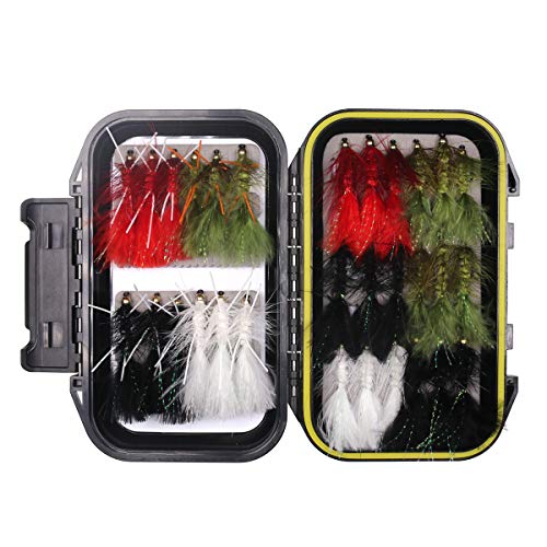 wifreo 30/90 Stück Wooly Bugger Fliegenfischköder Streamer Sortiment mit wasserdichter Fliegenbox wifreo 30/90 Stück Wooly Bugger Fliegenfischköder Streamer Sortiment mit wasserdichter Fliegenbox von wifreo