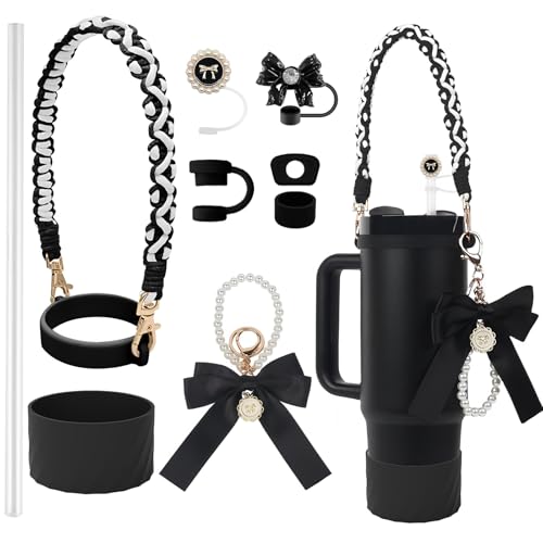 wikimo 9-teiliges für Stanley Cup-Zubehörset, enthält Accessories 4 auslaufsichere Silikonstopfen,1 Strohhalm, 1 Silikonhülle, 1 Perlenarmband für Stanley Cup Schwarz 1,2 l- und 850 ml-Becher wikimo 9-teiliges für Stanley Cup-Zubehörset, enthält Accessories 4 auslaufsichere Silikonstopfen,1 Strohhalm, 1 Silikonhülle, 1 Perlenarmband für Stanley Cup Schwarz 1,2 l- und 850 ml-Becher von wikimo