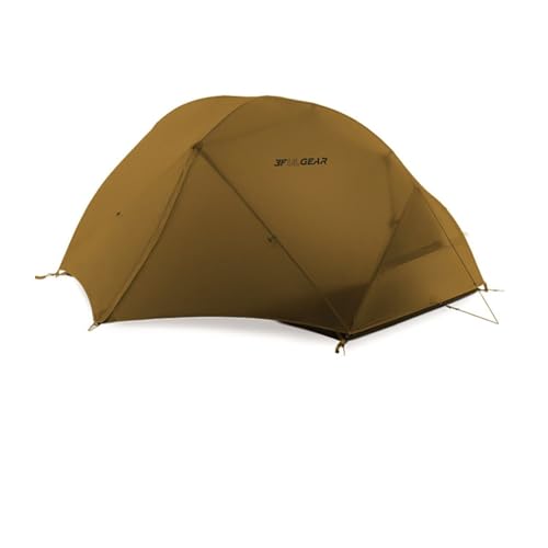 3F UL Gear Wasserdichtes 1/2-Personen-Campingzelt, winddichtes Outdoor-3/4-Jahreszeiten-Zelt, tragbarer Camping- und Wanderzeltschutz (Khaki – 15D-Nylon, 2 Personen – 4 Jahreszeiten) von windhike