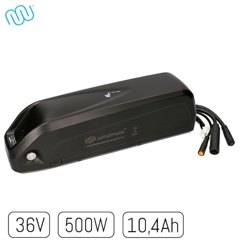 windmeile | Akku mit integriertem Block Controller und Samsung Zellen, 36V 500W 10.4Ah, Hailong Hülle, USB, Flaschenhalter, E-Bike, Elektro Fahrrad, Pedelec von windmeile