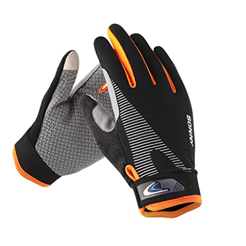 wisoolkic 1 Paar Unisex Fahrradhandschuhe Winddicht Gepolstert Touchscreen Thermal Radfahren Damen Herren Vollhand Outdoor Sport Grau, Orange wisoolkic 1 Paar Unisex Fahrradhandschuhe Winddicht Gepolstert Touchscreen Thermal Radfahren Damen Herren Vollhand Outdoor Sport Grau, Orange von wisoolkic